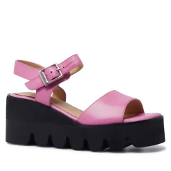 Veronne Fuschia Leather Wavesole Sandals