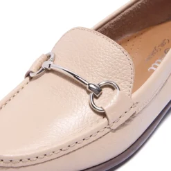 Veroso Beige Leather Loafers