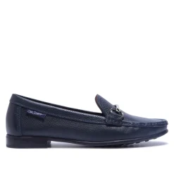 Veroso Navy Leather Loafers