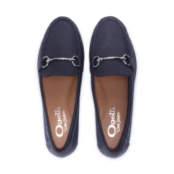Veroso Navy Leather Loafers